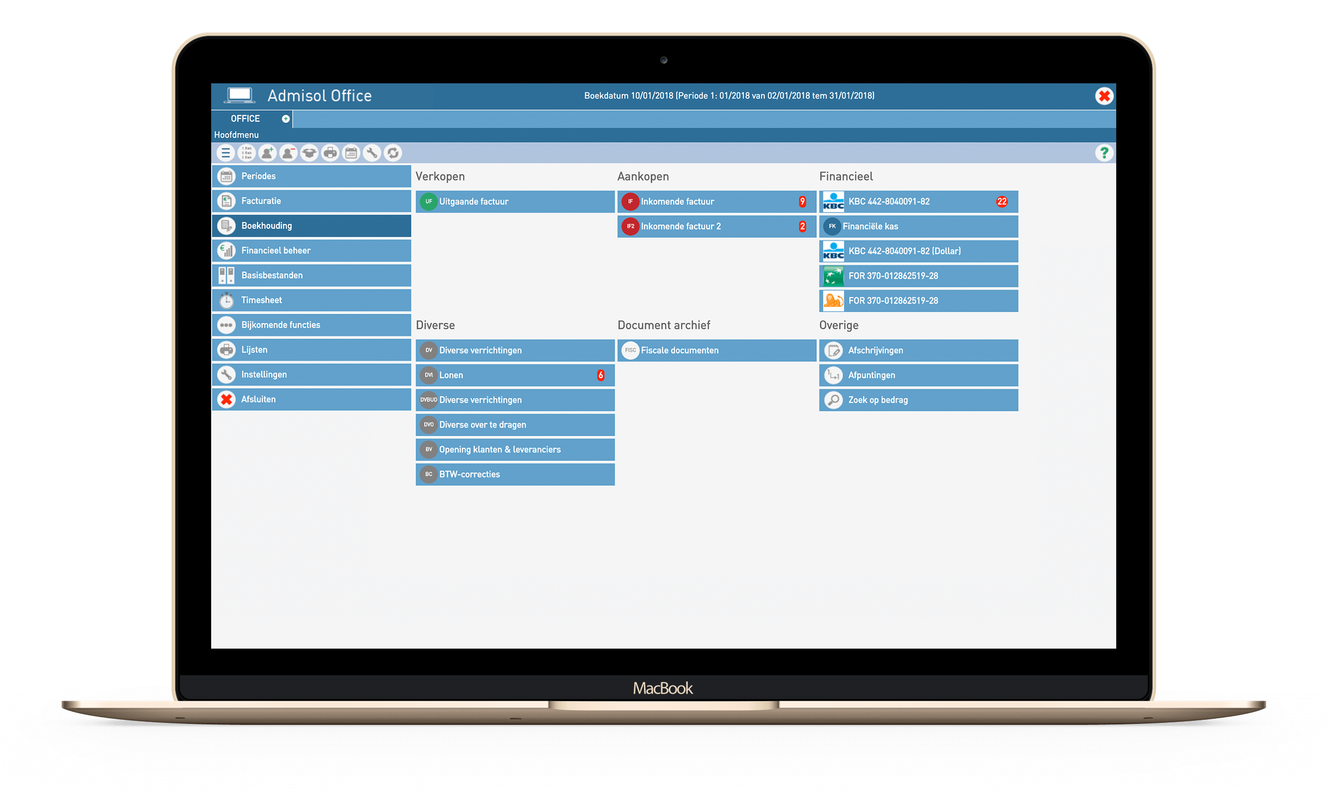 Tableau de bord Macbook Admisol
